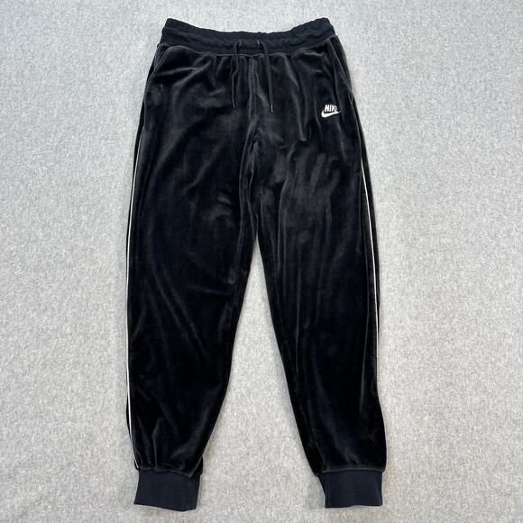 Nike Sweatpants WMNS S Black Velour Heritage Jogger High Rise Pull On Activewear - Picture 1 of 12